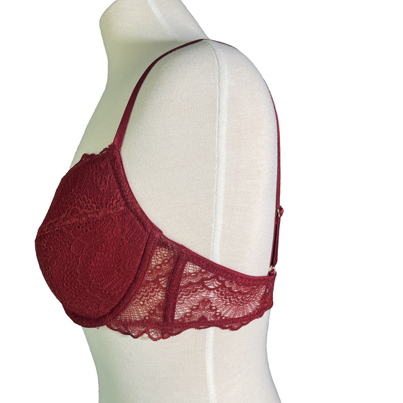 Asos Design Women's Bra Red Rosie Lace Padded Adjustable Straps Size 36D- New PK - Picture 2 of 4